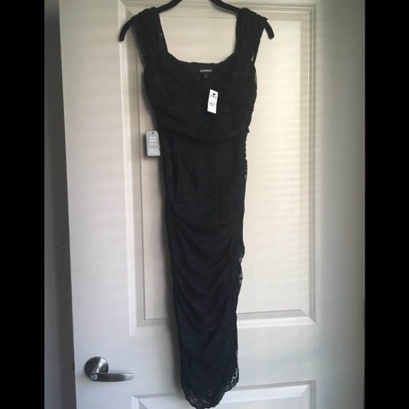 Express ruched dress lace overlay NWT - Picture 2 of 4